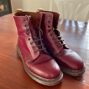 MADE IN ENGLAND Dr. Martens 8 eyelet boots. Cherry Red. Size 8 UK (9US)